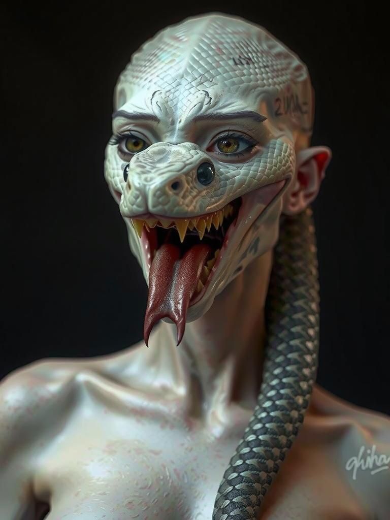 Serpentine Woman Portrait in Photorealistic Style