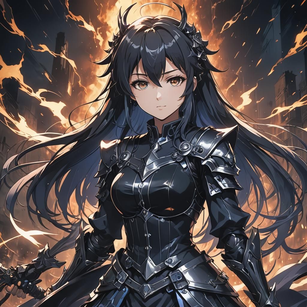 Dark Queen of Beauty in Anime Style