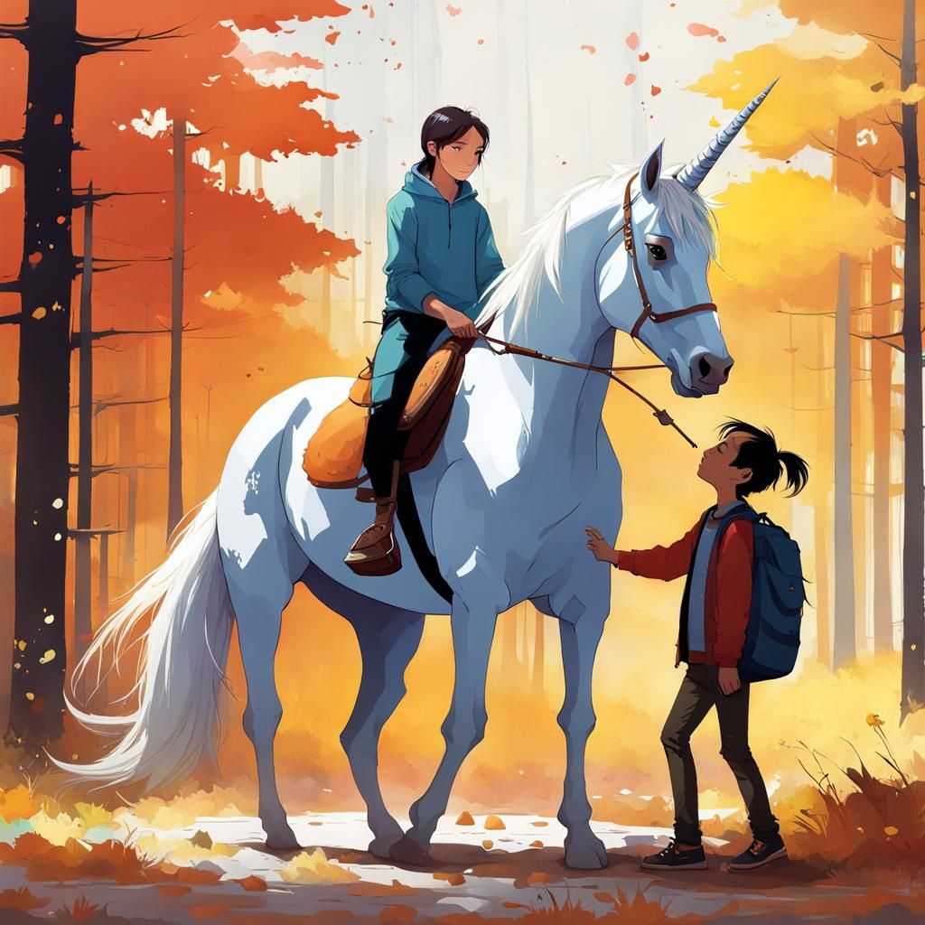 Whimsical Unicorn Pet, Cartoon Style