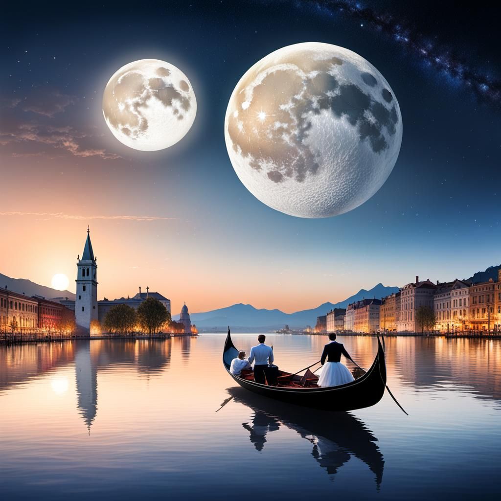 Romantic Gondola Ride at Sunset in Venice