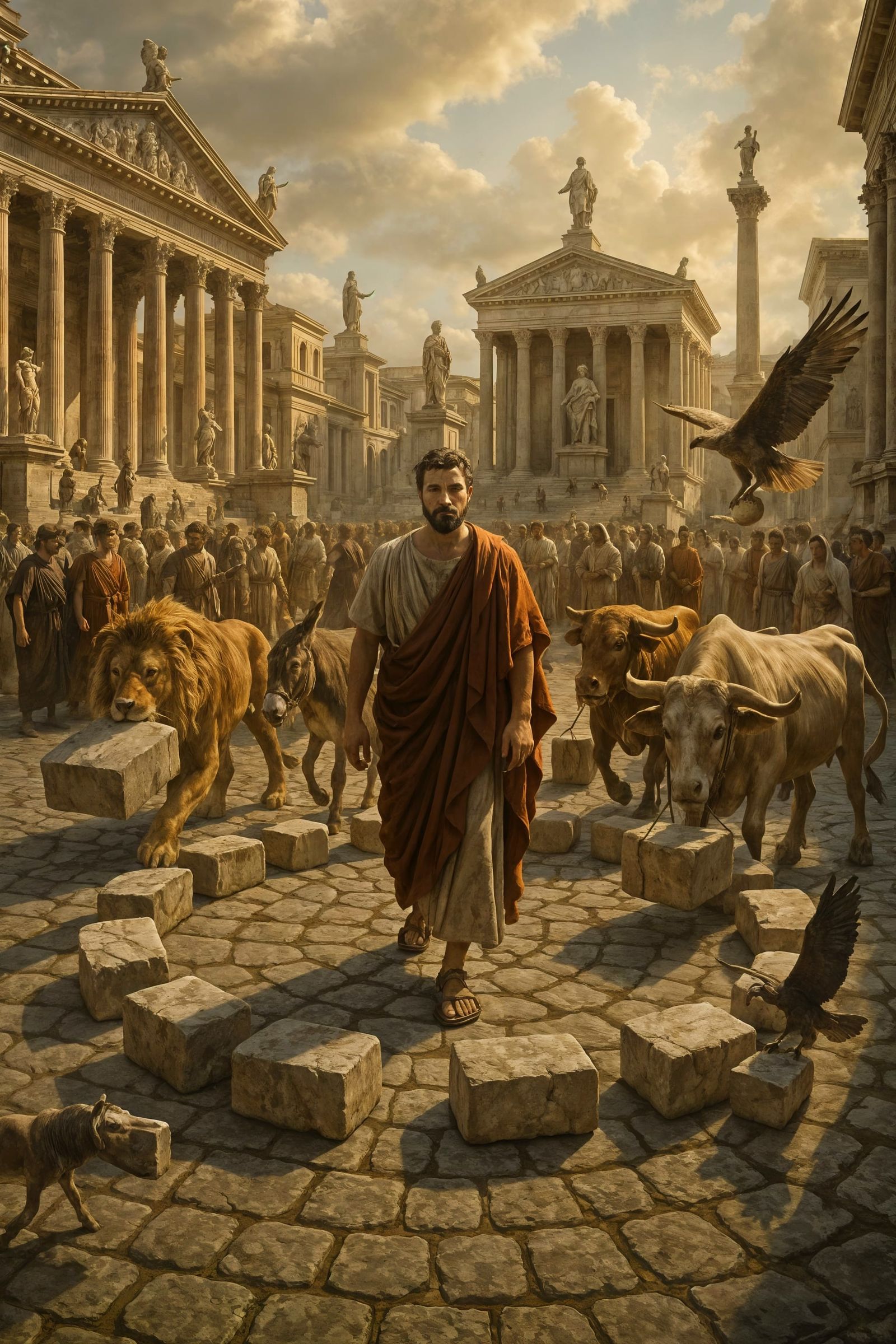 Epic Concept Art: Animals Building Ancient Rome