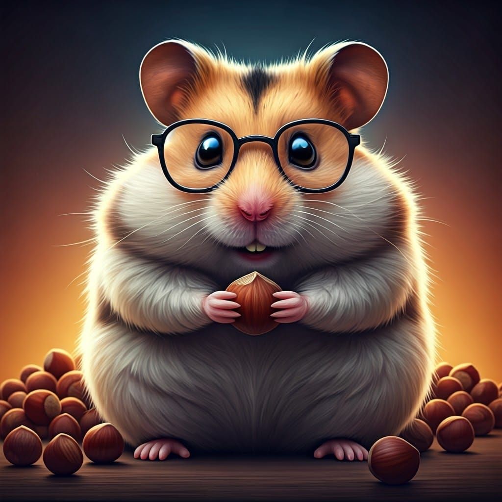 unrealistic hamster, cute, adorable, fluffy hamster, next to...