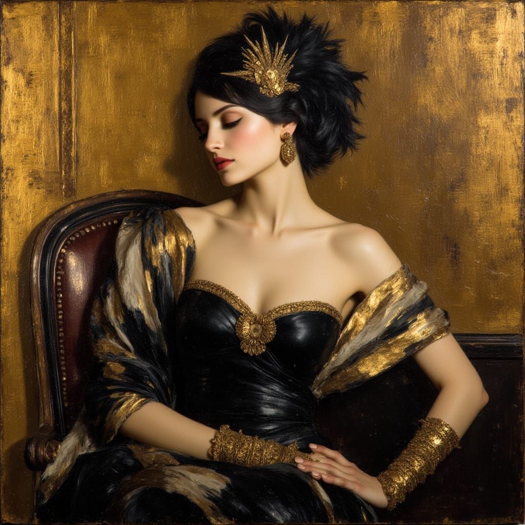 1920s Flapper Portrait in Art Deco Parlour