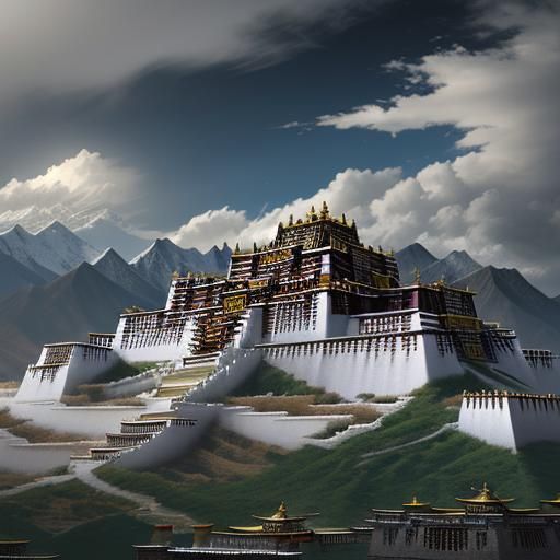 Potala Palace Portrait: Epic Digital Matte Painting
