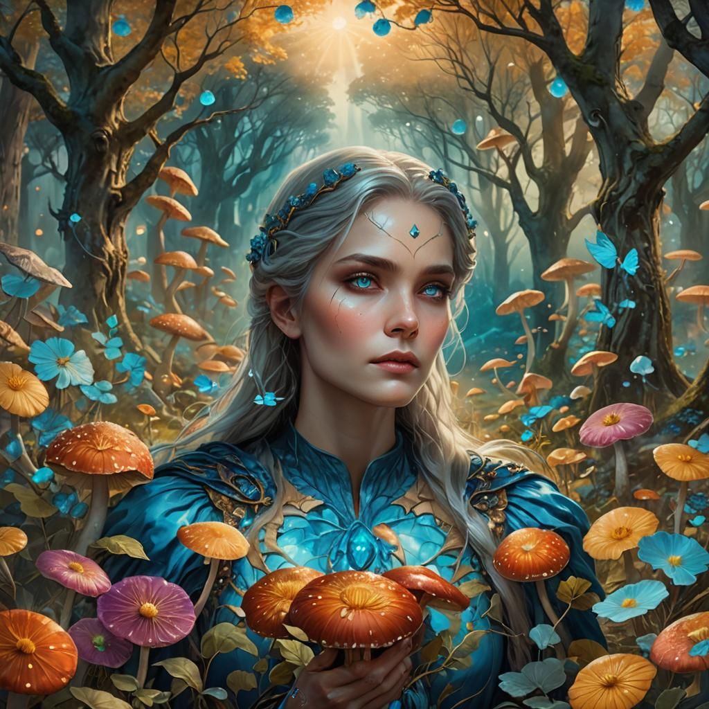 Beautiful Fae Woman in Mystical Forest