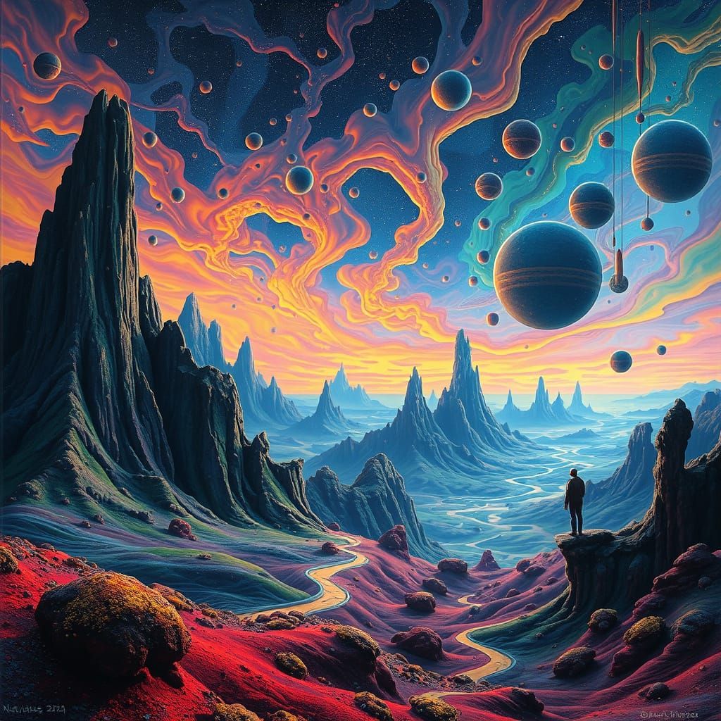 Dreamlike Melting Landscape with Ethereal Lighting