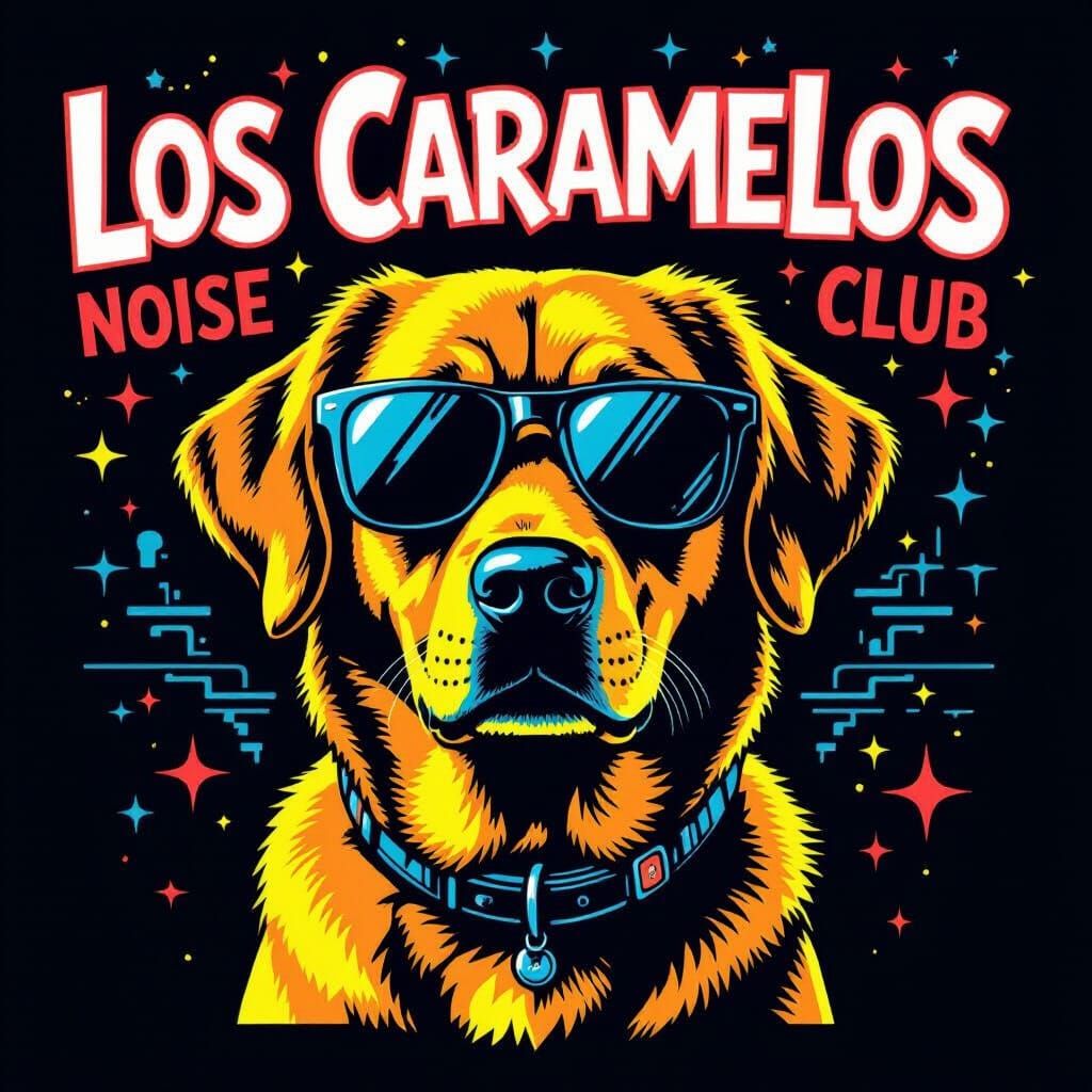 Cool Dog Logo in Graffiti Style with Neon Aesthetics