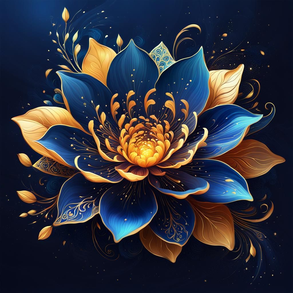 Intricate Flower Concept Art in Art Nouveau Style