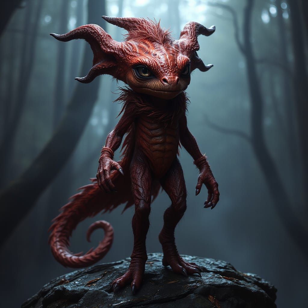 Velvet Mahogany Wisp Creature Art