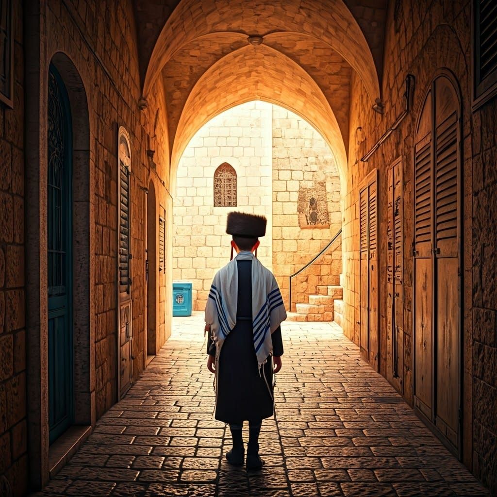 Jerusalem Boy in Golden Light: Fantasy Matte Painting