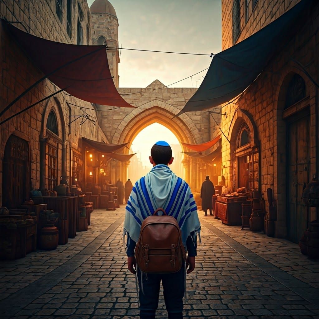 Jewish Boy in Jerusalem Old City: Fantasy Concept Art