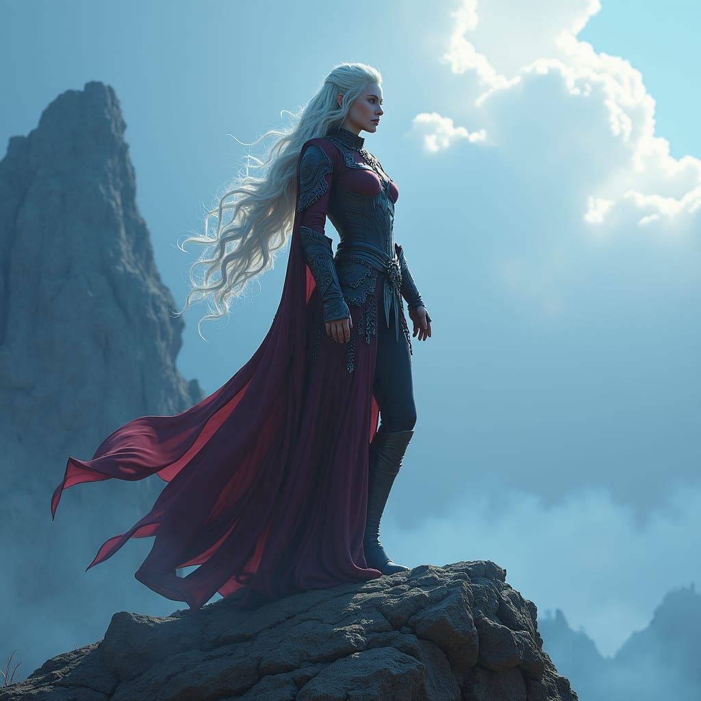 Celaena Sardothien Heroic Pose on Misty Mountain