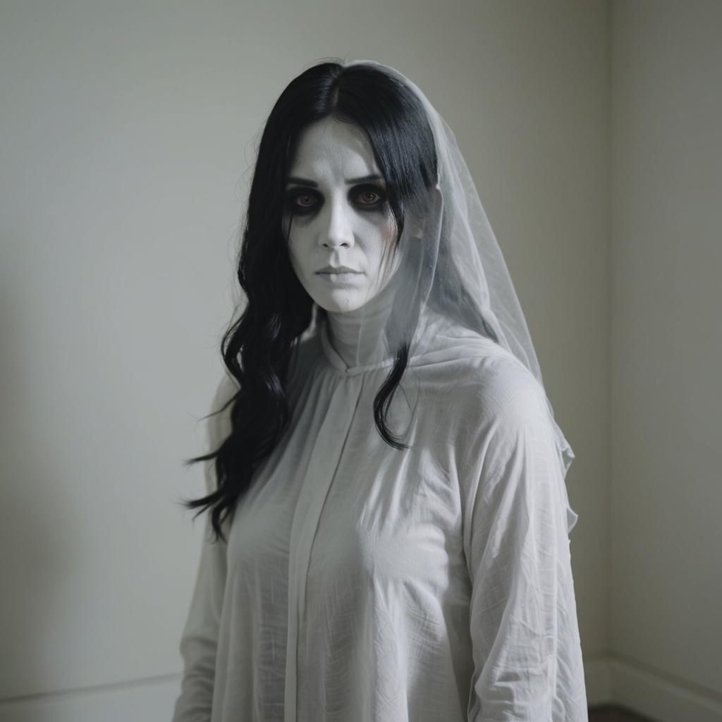 Ethereal Female Ghost in White