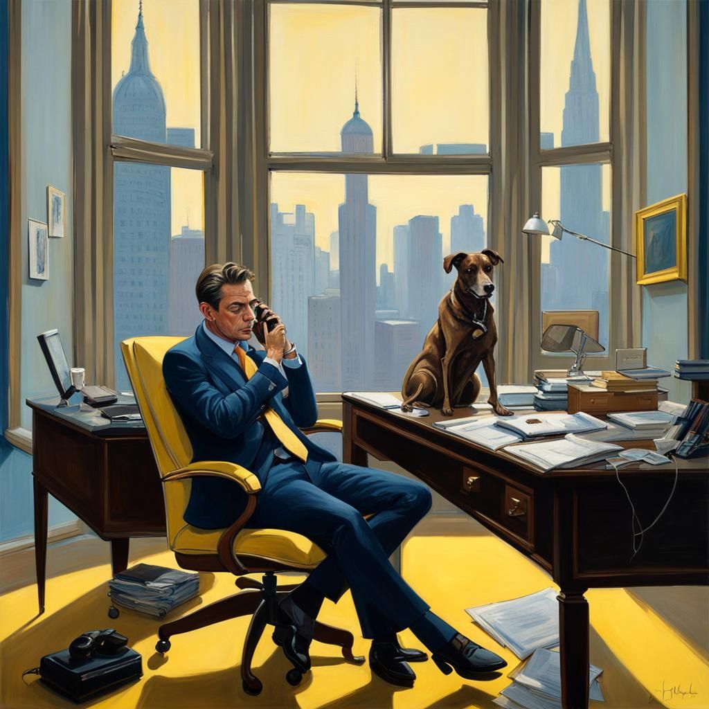 Elegant Man with Scar in Modern Office