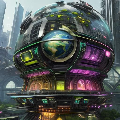 Futuristic Cyberpunk Cityscape with Flying Cars