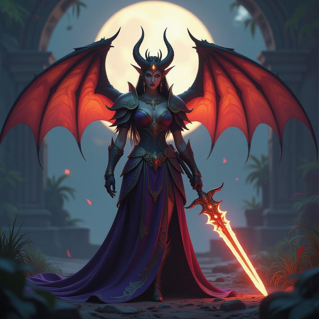 Alexstrasza: Dragon Queen in Dark Fantasy Style
