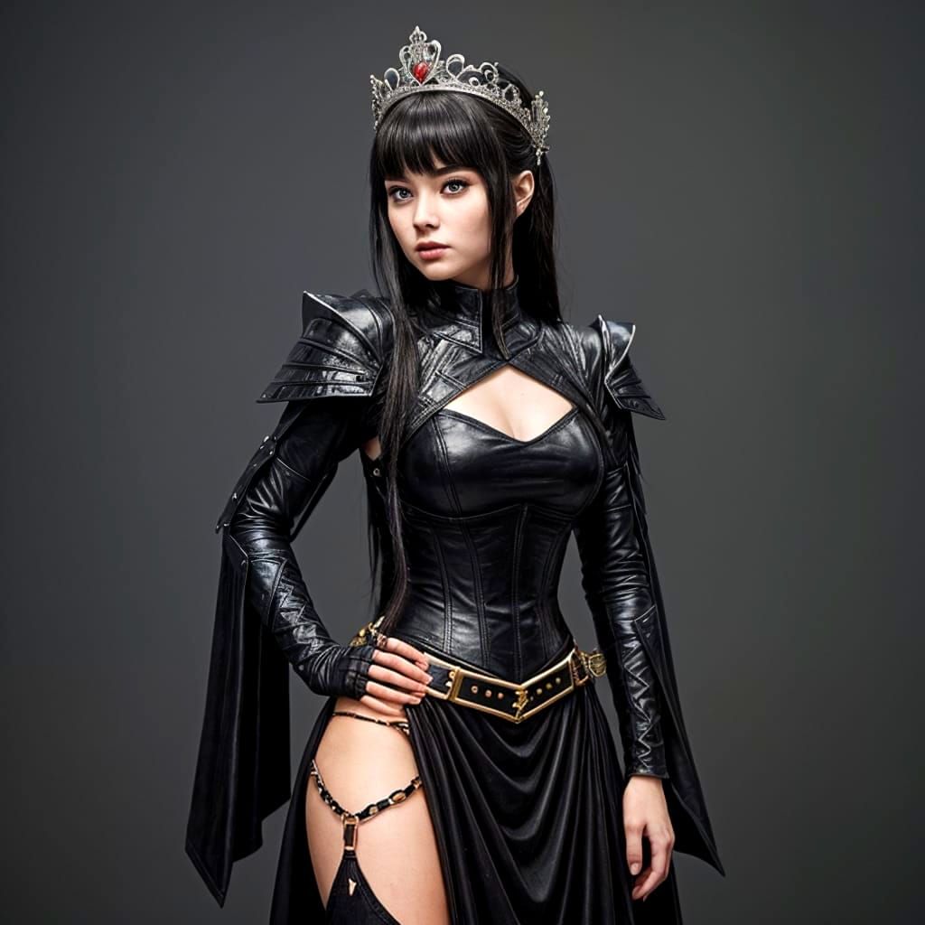 Brutal Princess in Black Digital Painting