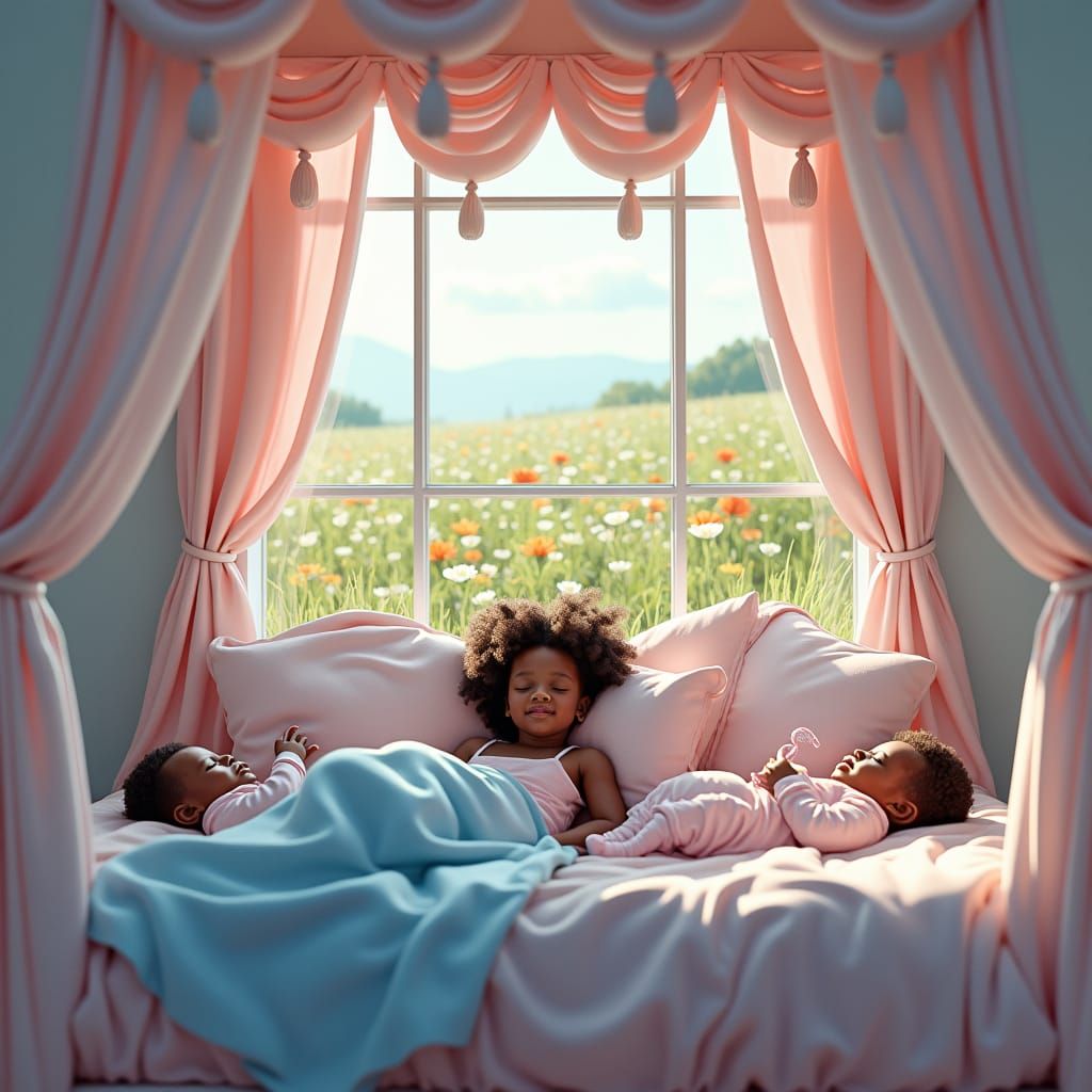 Angel Wing Canopy Bed: Dreamlike Fantasy Art