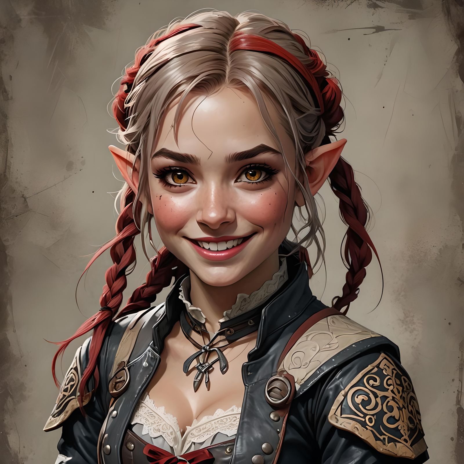 Post-Apocalyptic Halfling Girl with Red Pigtails