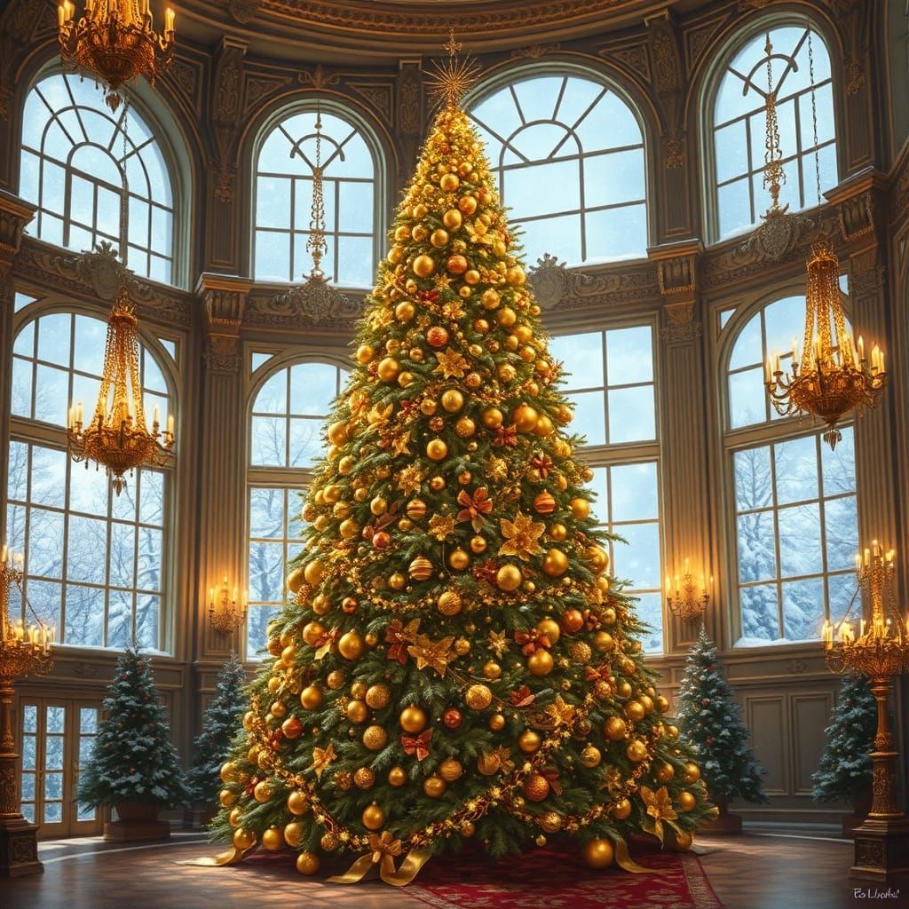 Opulent Christmas Tree in Royal Palace Hall
