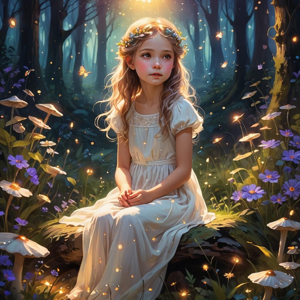 Curious Child in Enchanted Forest