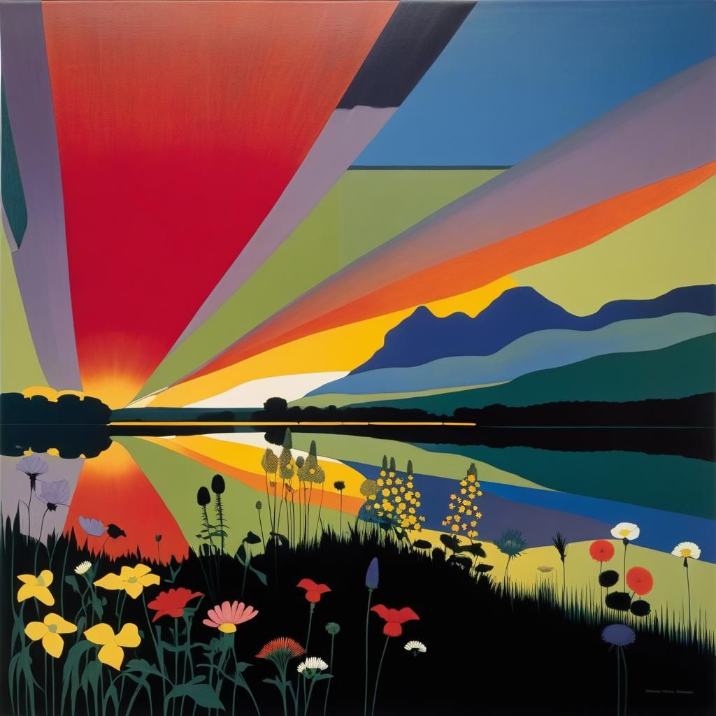 Isolated Wildflowers in Early 20th Century Style