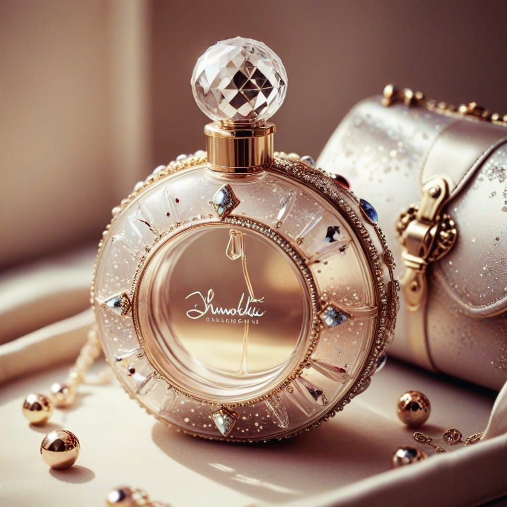 Rose Gold Luxury Perfume Bottles in Satin Bag