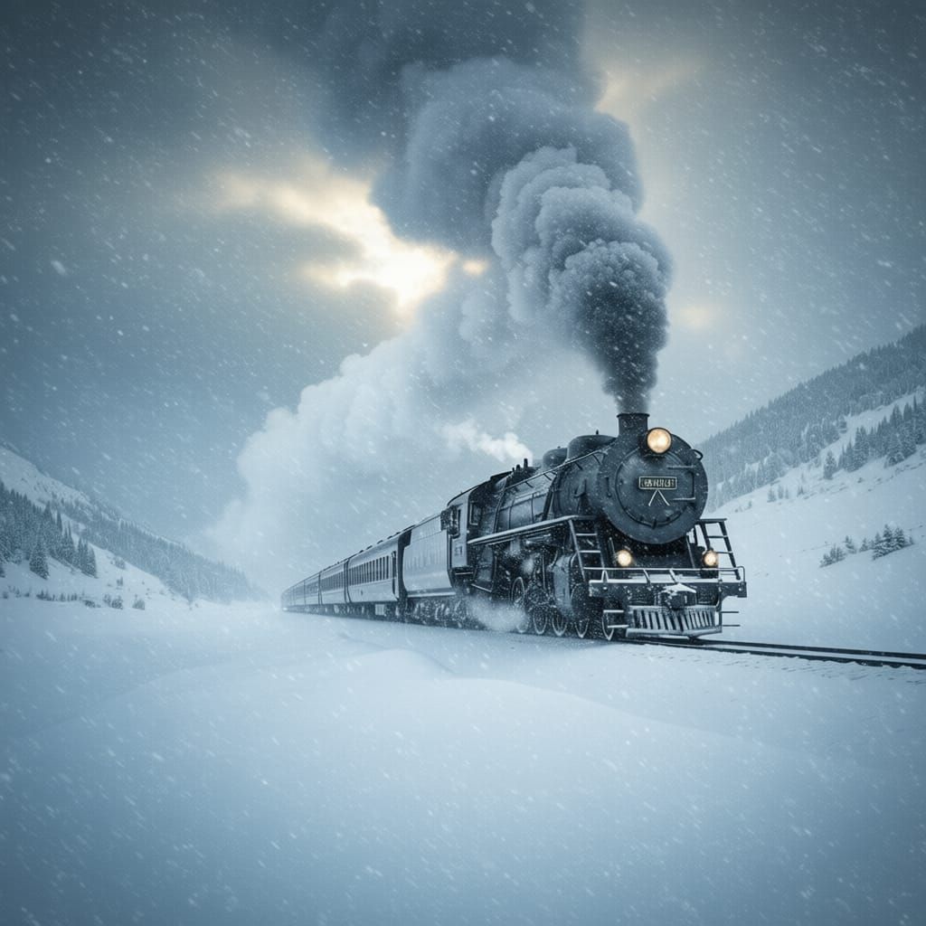 Majestic Winter Trains Crossing Snowy Landscapes