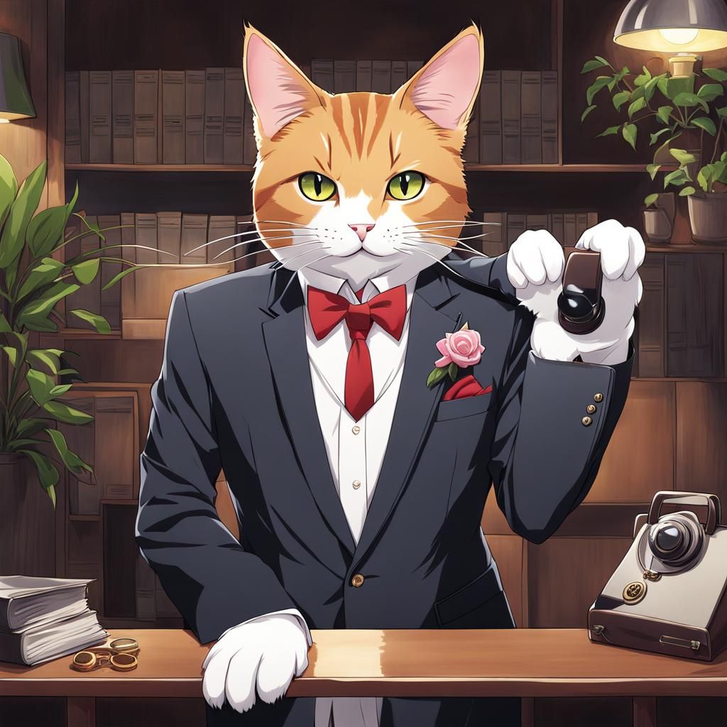 Cat in Suit: Anime Key Visual Style