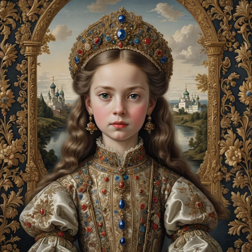 Russian Tsarevna Portrait in Rembrandt Lighting