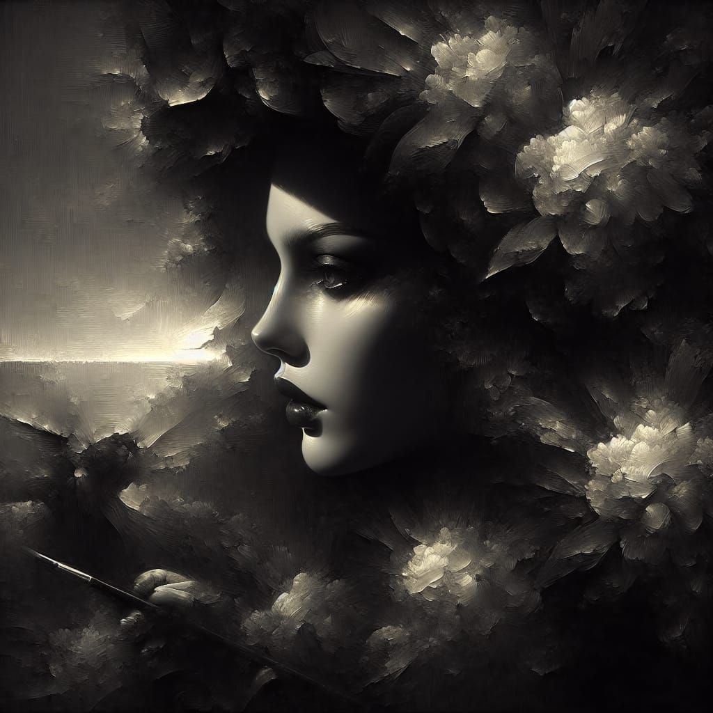 The Black Dahlia: A Seductive Figure in Chiaroscuro