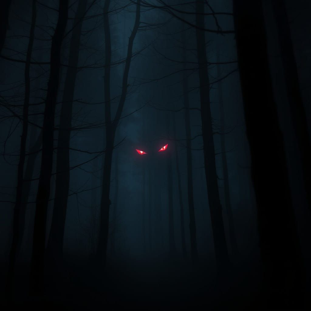 Mysterious Dark Forest in a Haunting, Ethereal Atmosphere