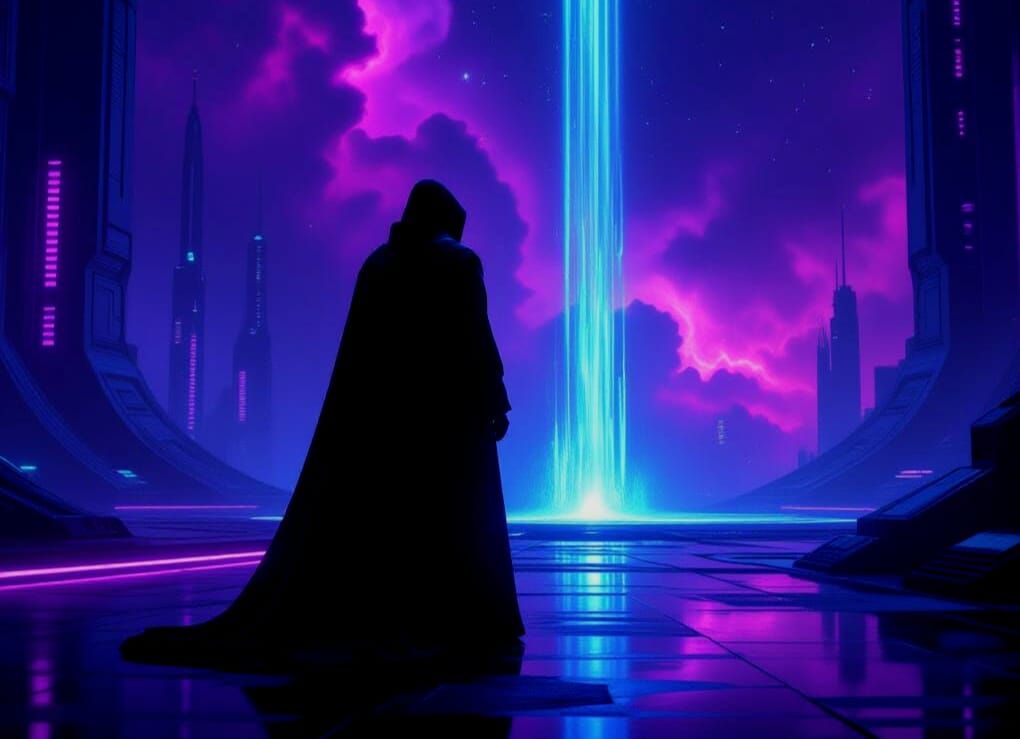 Cybernetic Spring Erupts in Neon Nebula