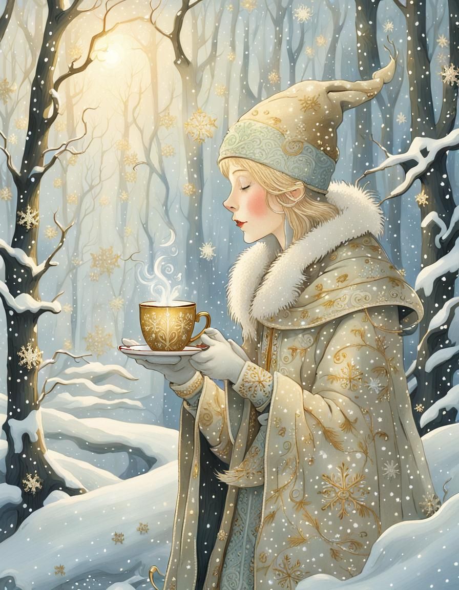 Christmas Elf in Whimsical Winter Wonderland