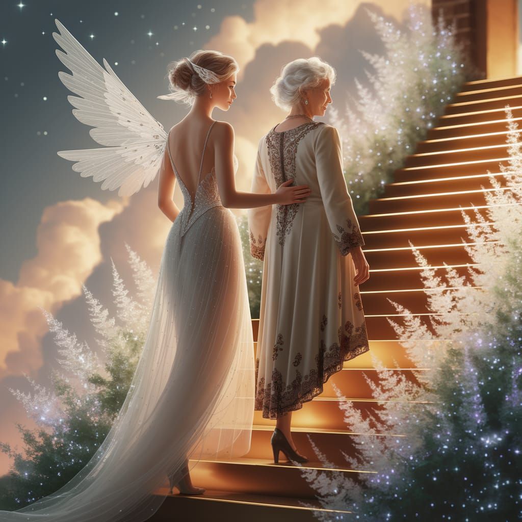 Ethereal Mother-Daughter Duo Ascends Heavenly Realm in Softl...