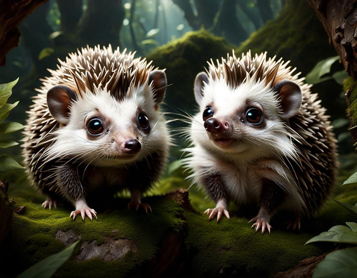 Adorable Big-Eyed Hedgehog in Detailed Cell-Shaded Art
