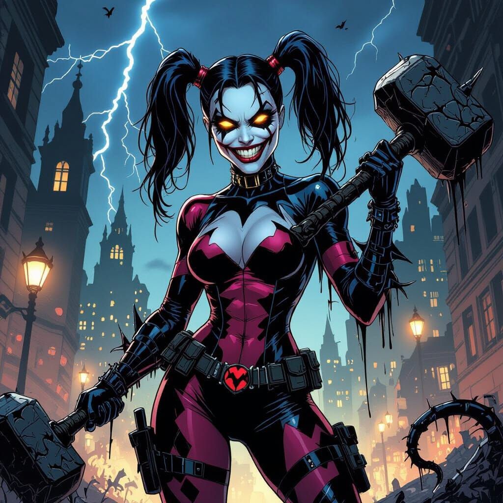 Harley Quinn Symbiote Fusion in Gotham