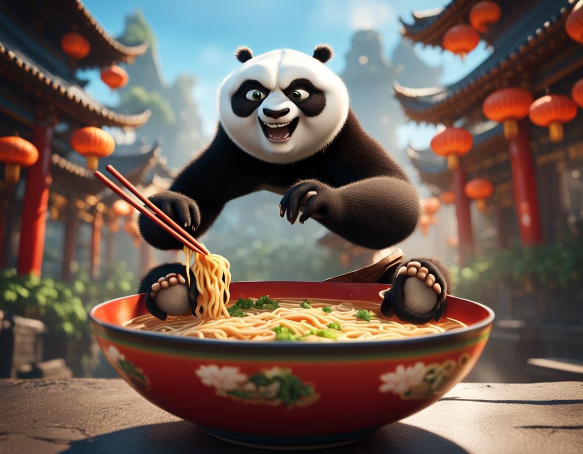 Kung Fu Panda Enjoys Ramen: Matte Painting