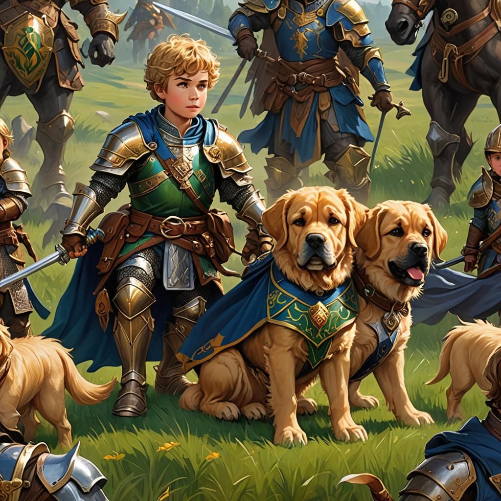 Halfling Cavalier Fighter and Loyal Mastiff
