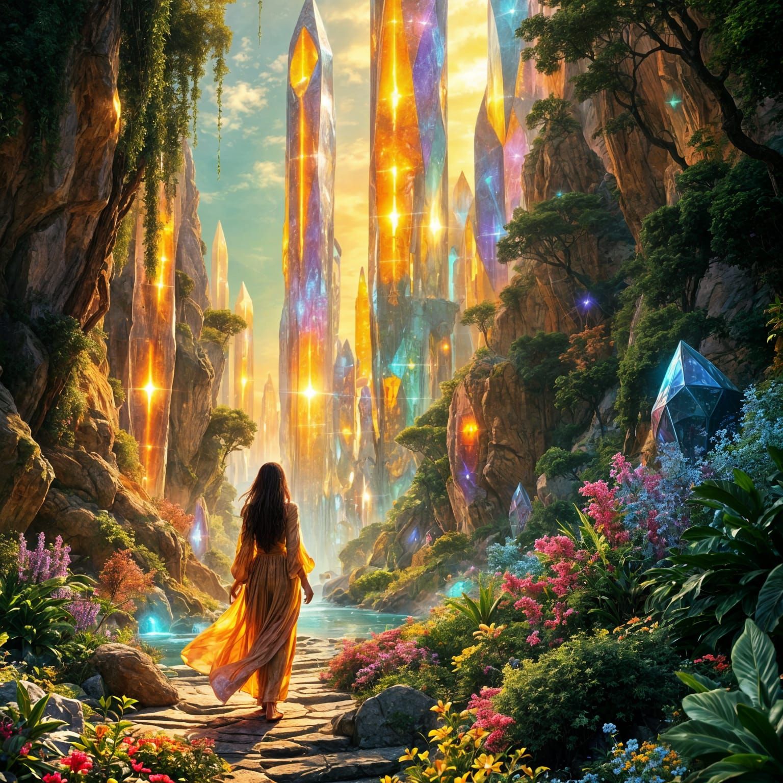 Paradise: A Fantasy Landscape of Light and Crystal