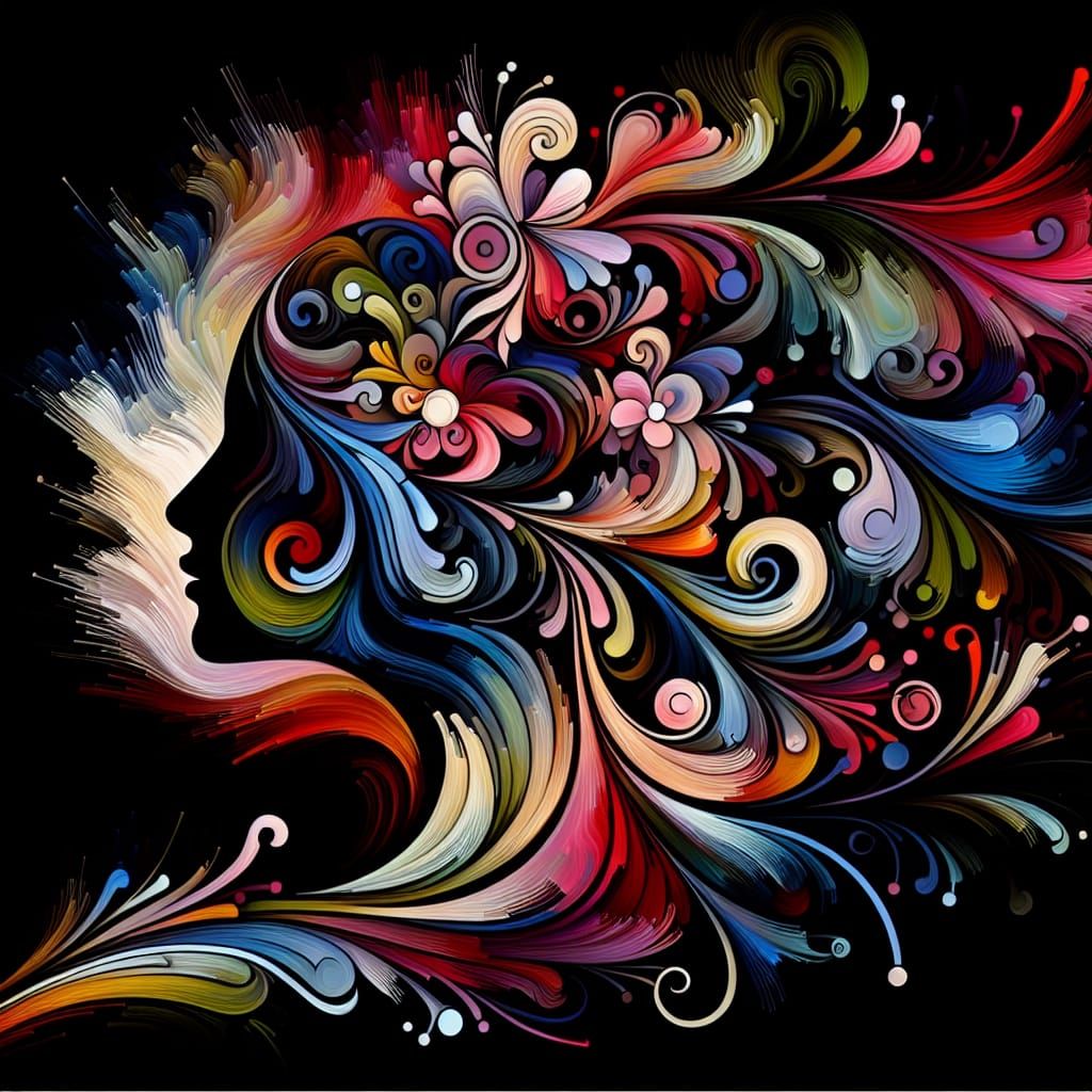 a 5d art portrait of an abstract painting, the painting has ...