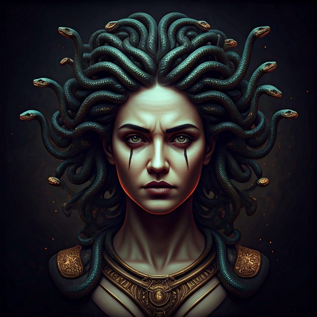 Hyper-Realistic Medusa Concept Art in Unreal Engine 5 Style
