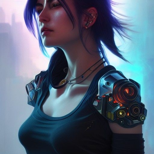 Cyberpunk Princess Portrait in Dynamic Lighting