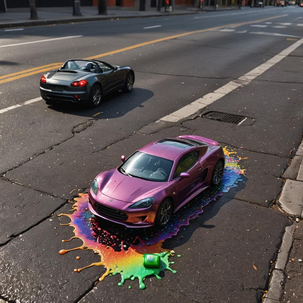 Prismatic Goop Sports Car in Bottle