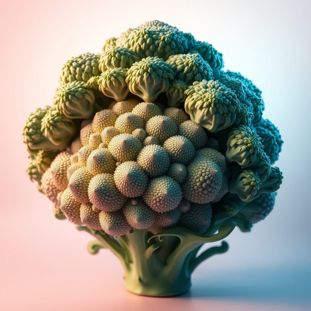 Vibrant Broccoli Crown in Ethereal Glow
