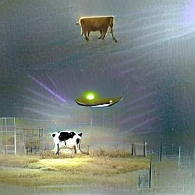Cow Abduction by UFO with Tractor Beam