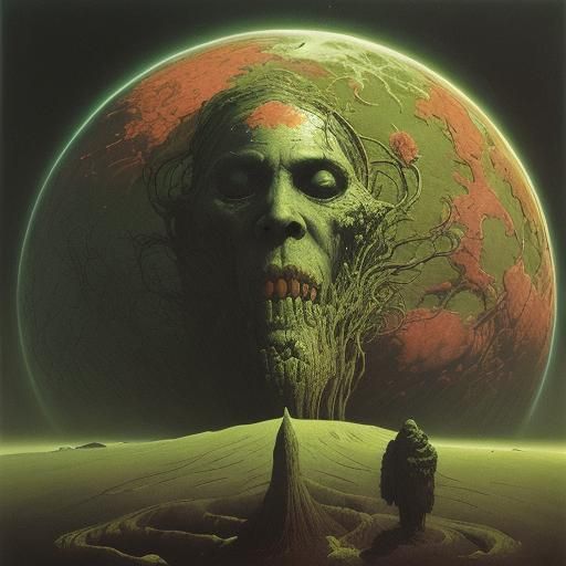 Surreal Earth in Dark Surrealist Style