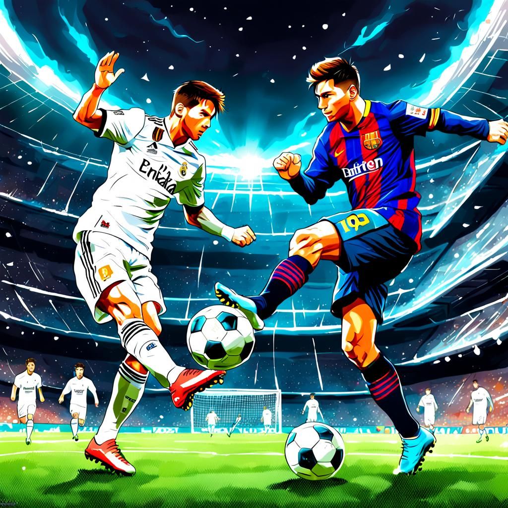 Cosmic Football Match in Anime Style