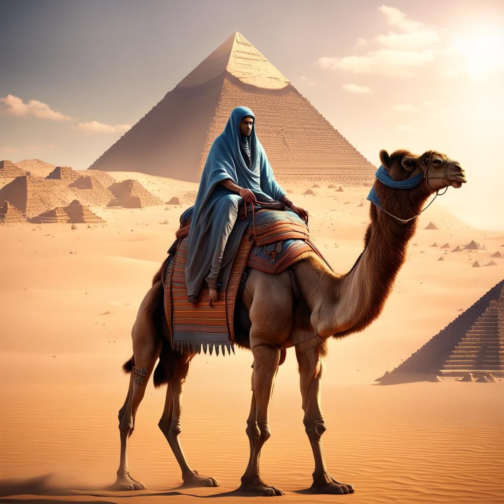 Extraterrestrial Camel Ride by Egyptian Pyramids