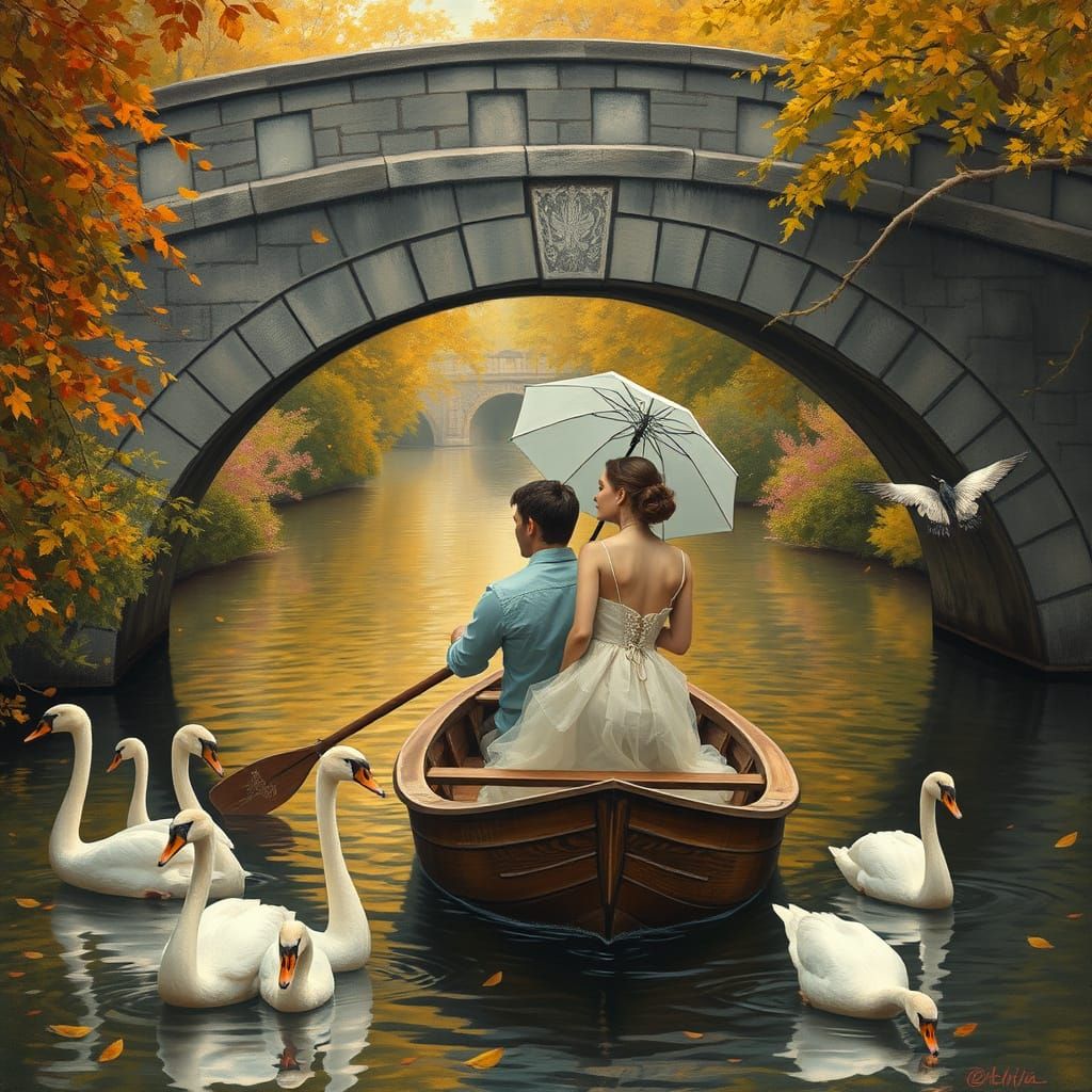 Elegant Autumnal Scene in Warm Golden Light